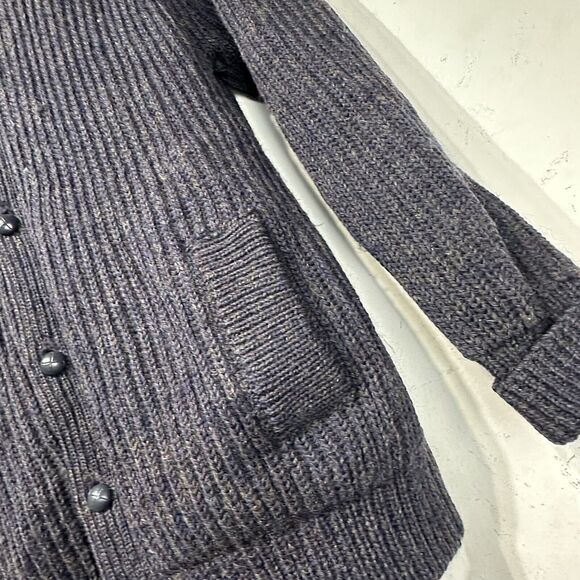 handcrafted Ltd Great Britain knit pure wool cardigan chunky sweater Size M - Picture 3 of 6